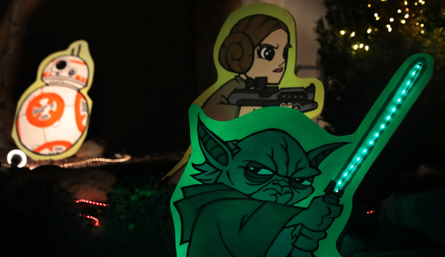 Christmas lights at homes in Tucson, 2020